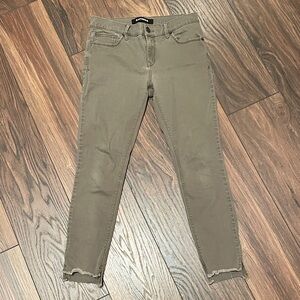 Express Olive Ankle Jeans
